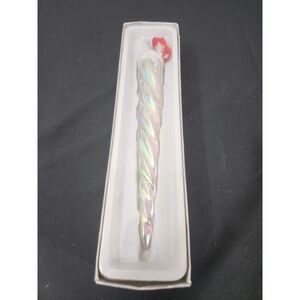 Dept 56 11" Tall Red & Green Icicle 49436 Lit Lighted Plug In Ornament Northern